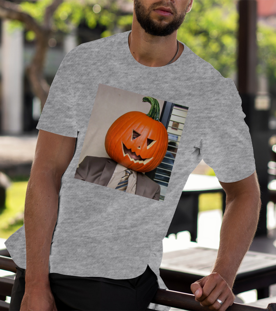 Office Halloween Pumpkin Head Costume T-Shirt
