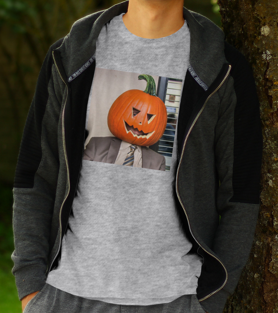 Office Halloween Pumpkin Head Costume T-Shirt