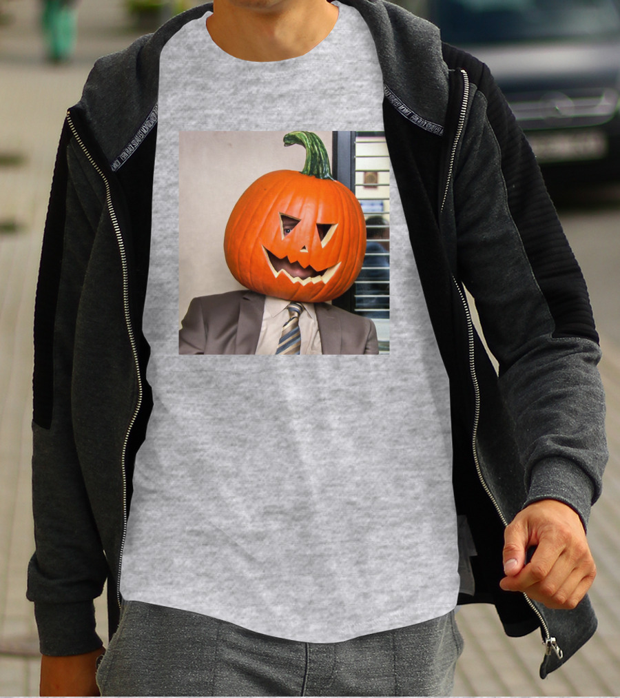 Office Halloween Pumpkin Head Costume T-Shirt