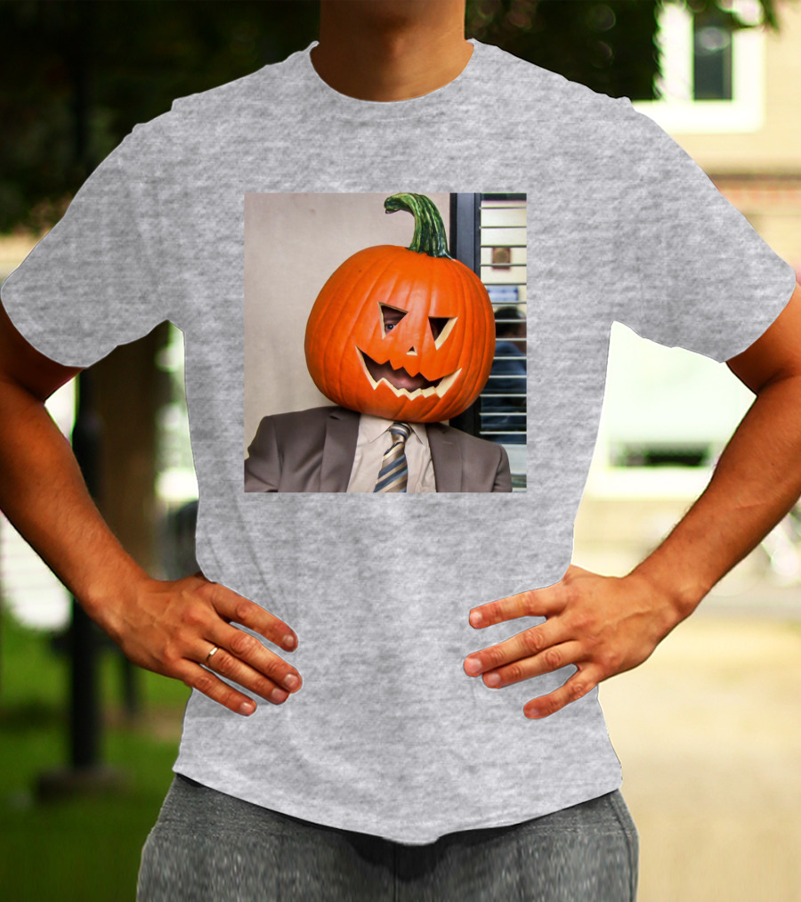 Office Halloween Pumpkin Head Costume T-Shirt