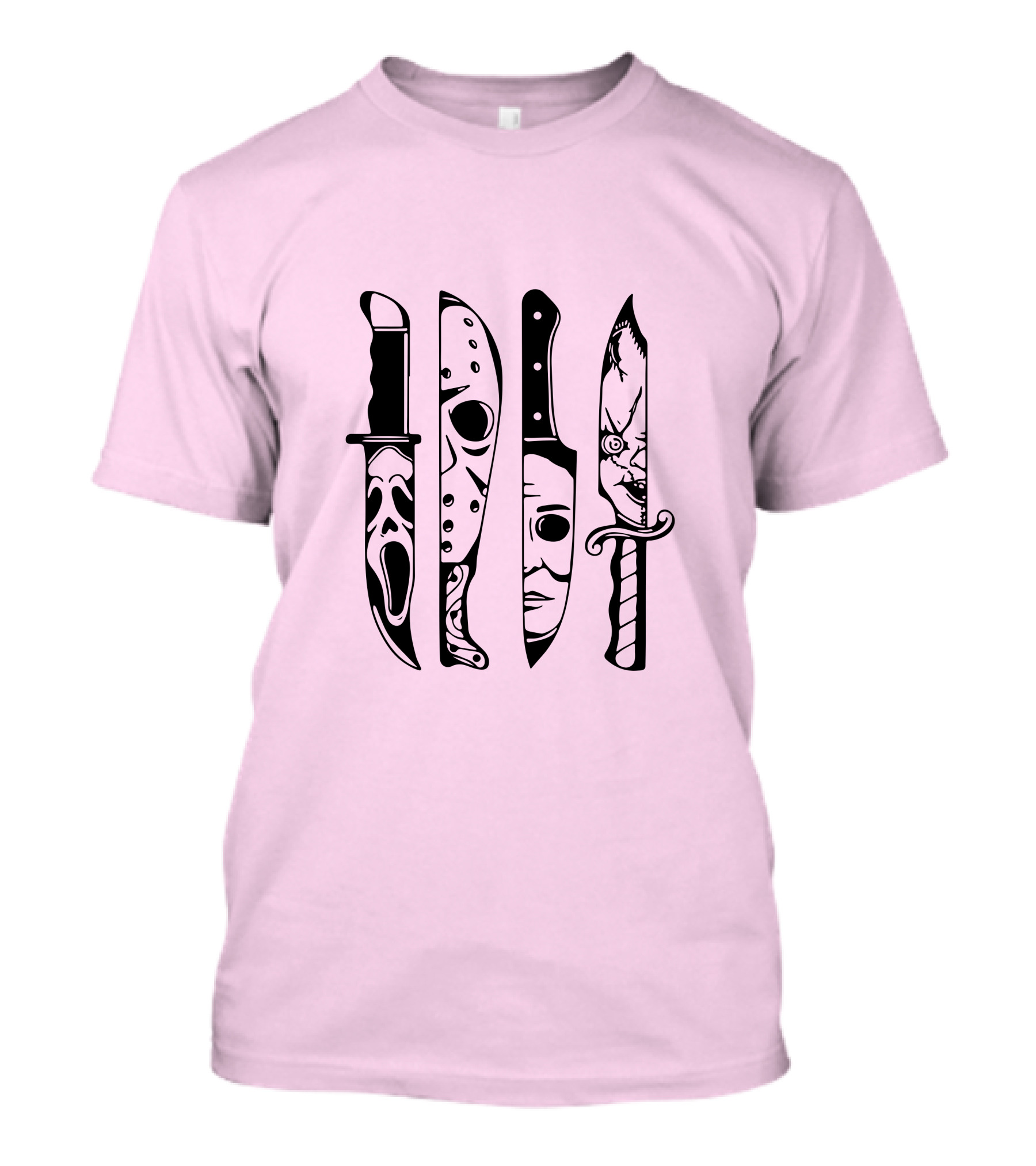 Horror Movie Icons Knives Scream Mask Halloween Clown Face T-Shirt