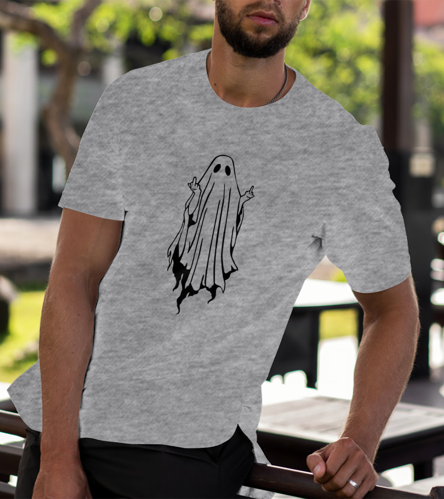Middle Finger Ghost Gesture T-Shirt