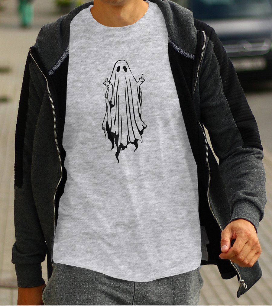 Middle Finger Ghost Gesture T-Shirt