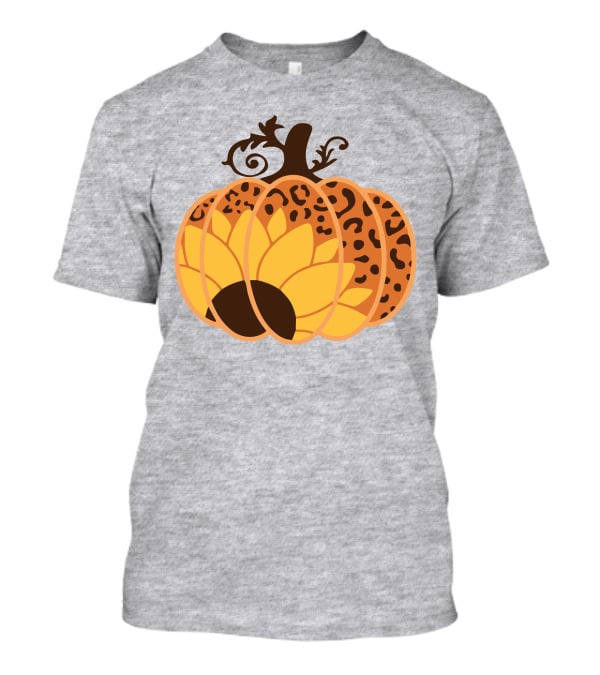Sunflower Leopard Pumpkin Cheetah Pumpkin T-Shirt