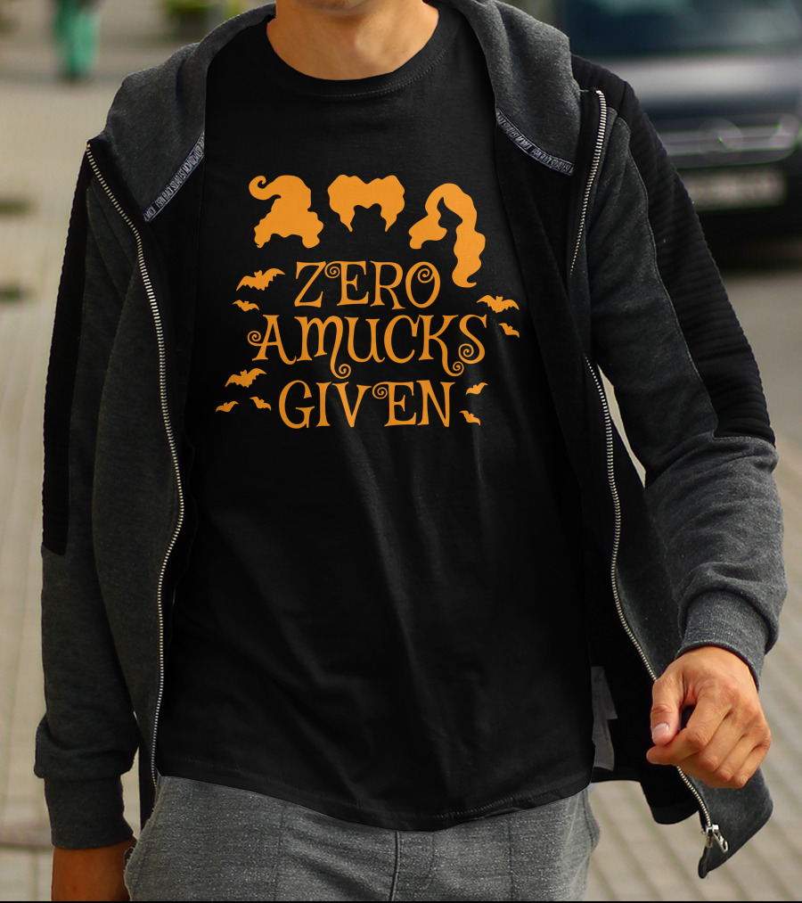 Zero Amucks Given Hocus Pocus Witch Silhouettes And Bats T-Shirt