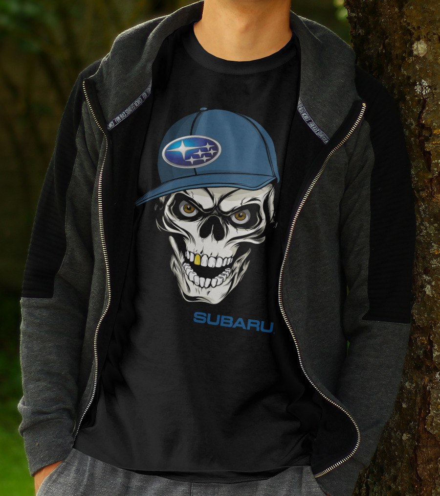 SUBARU Skull With Cap T-Shirt