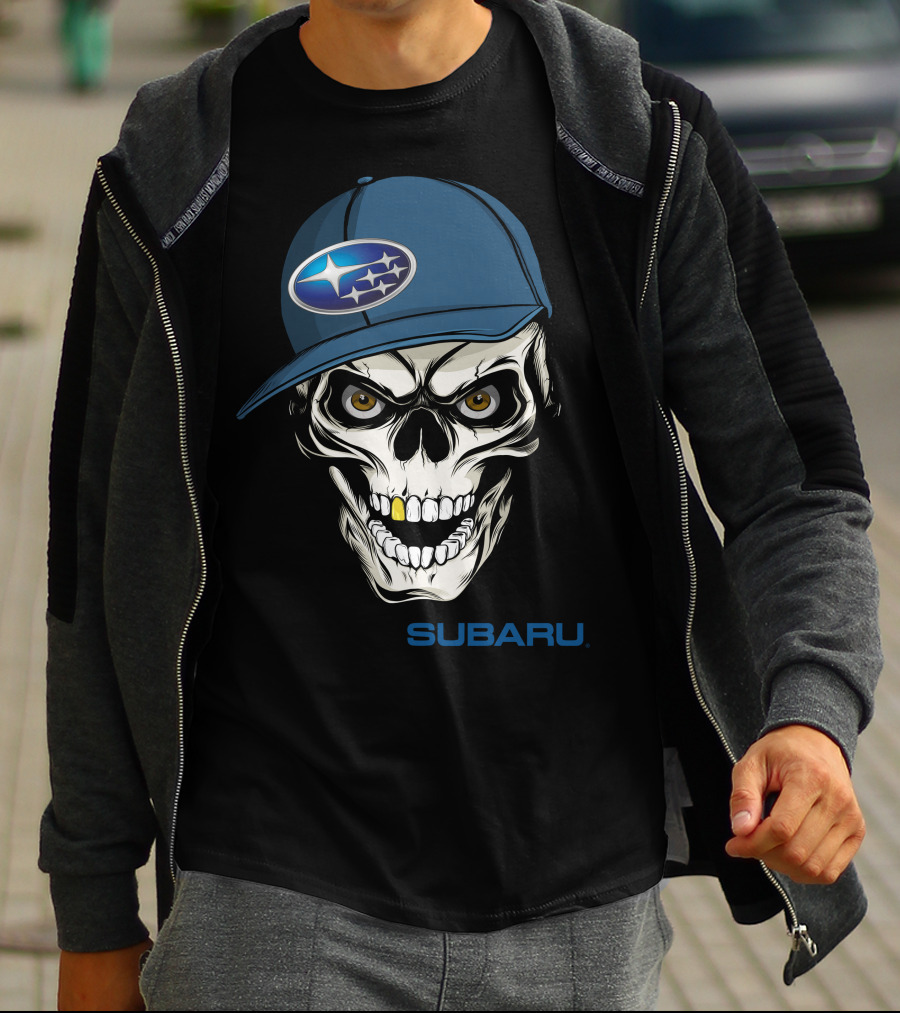 SUBARU Skull With Cap T-Shirt