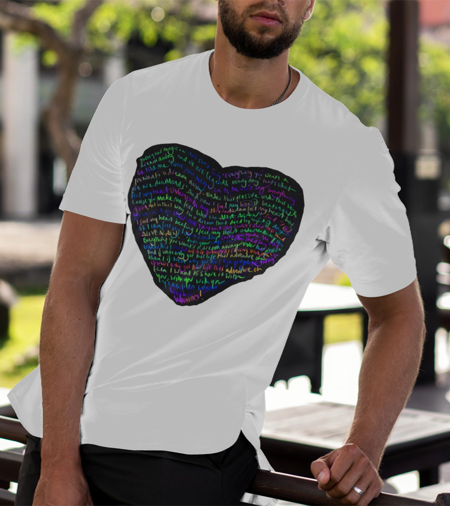 C.P White Heart Shaped T-Shirt