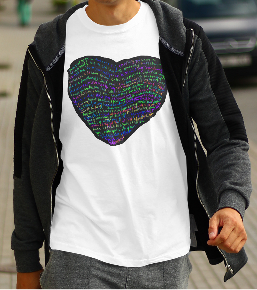 C.P White Heart Shaped T-Shirt