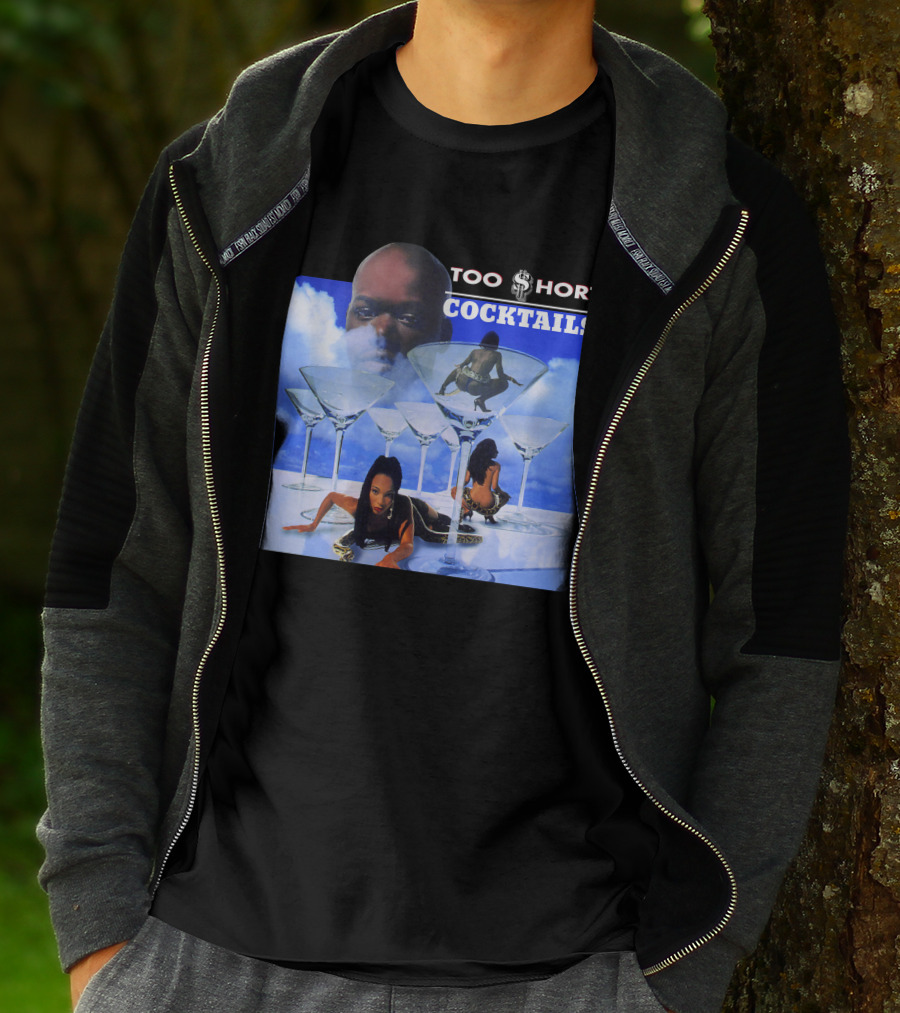 Too Short Cocktails Album Cover Sky And Martini Glasses T-Shirt