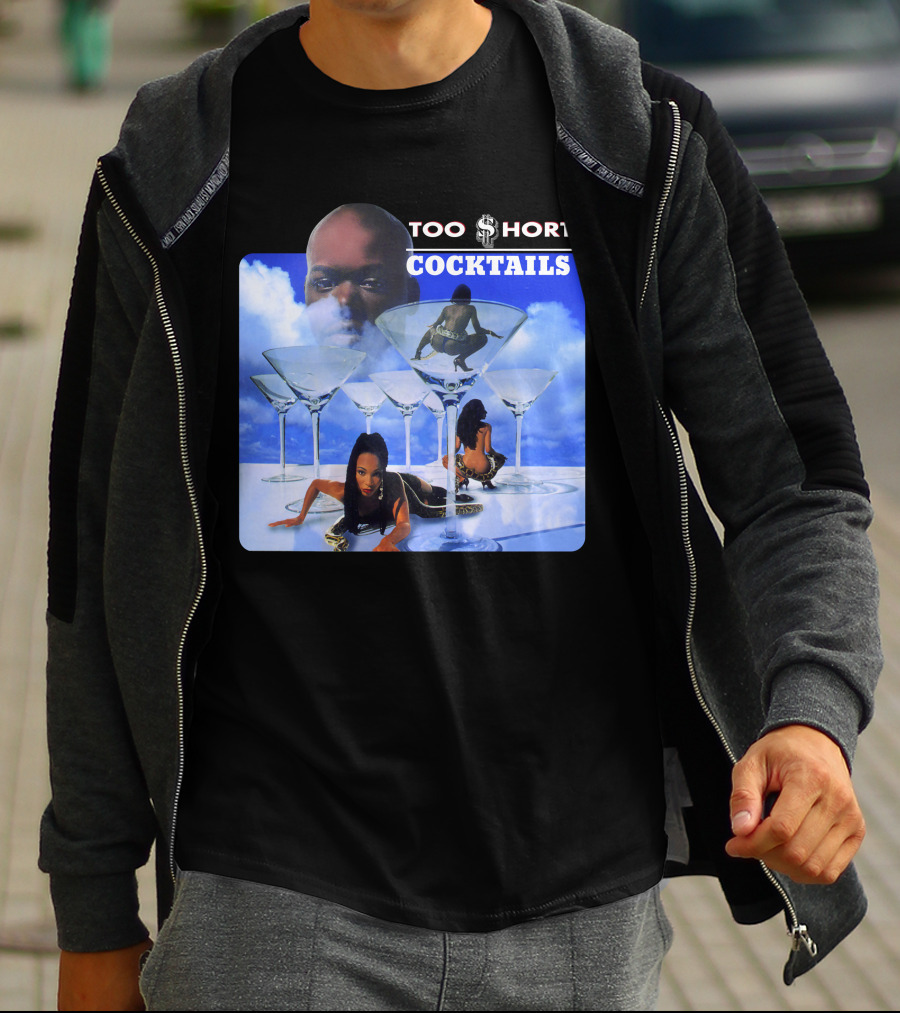 Too Short Cocktails Album Cover Sky And Martini Glasses T-Shirt