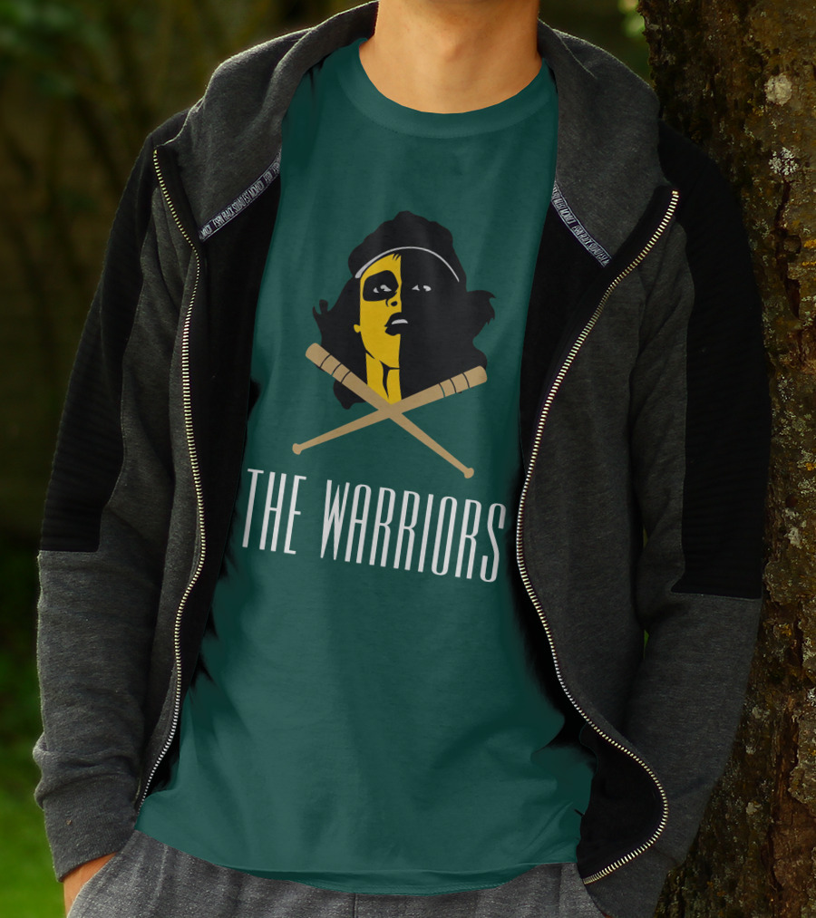 The Warriors Movie Concept Art Face And Crossed Bats T-Shirt