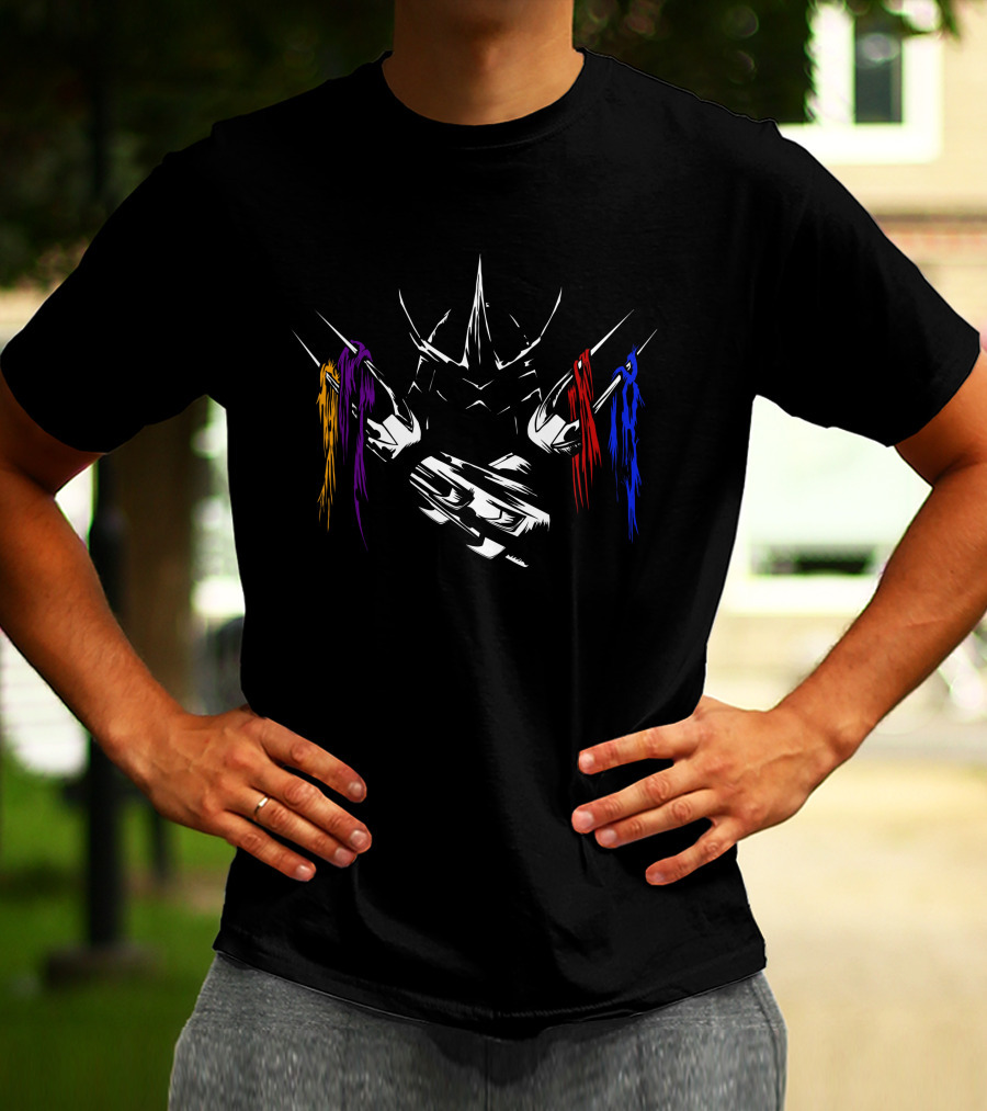 Shredder With Purple Red Blue Masked Ninjas T-Shirt