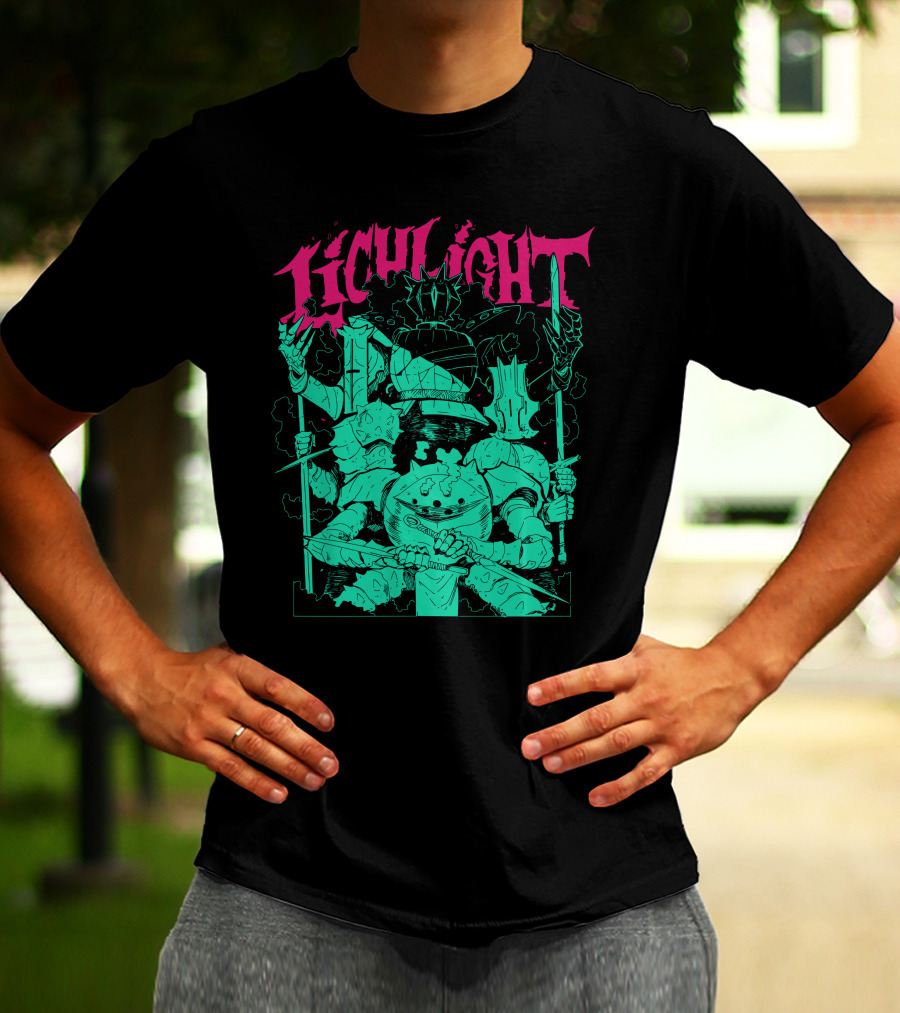 Lichlight Medieval Knight Skeleton Warrior T-Shirt