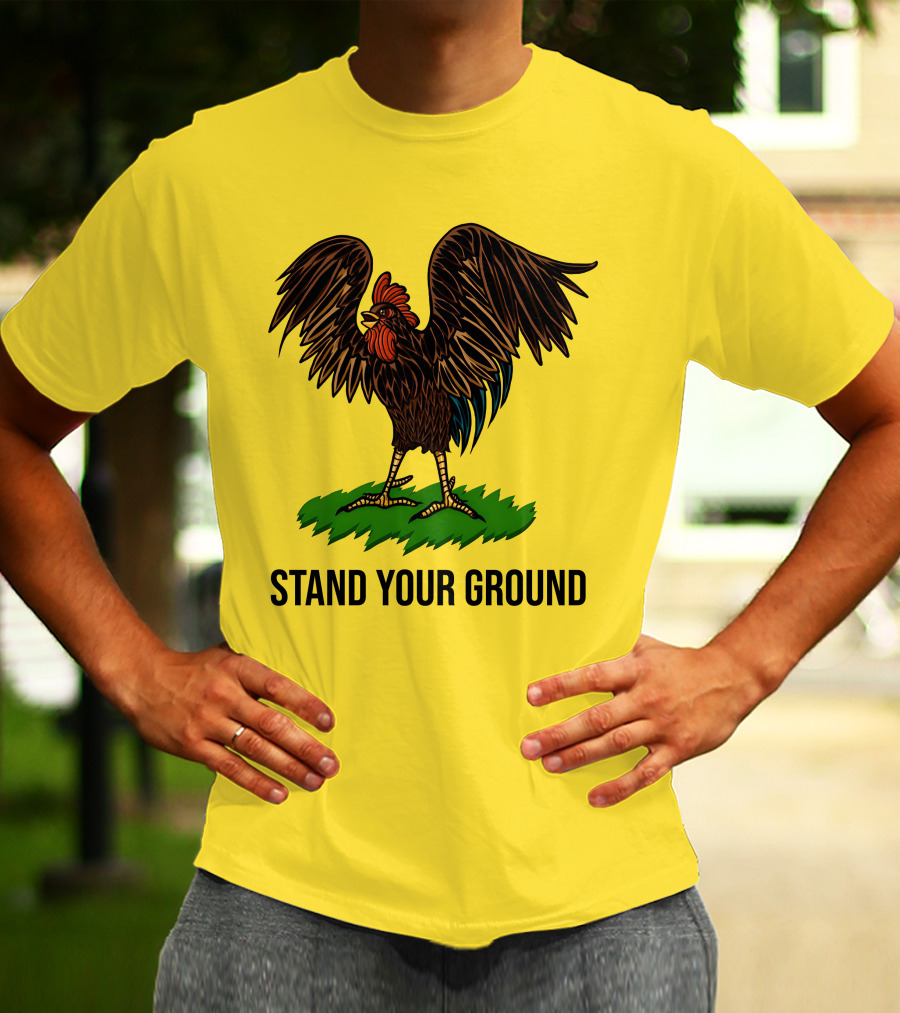 Stand Your Ground Rooster On Grass T-Shirt
