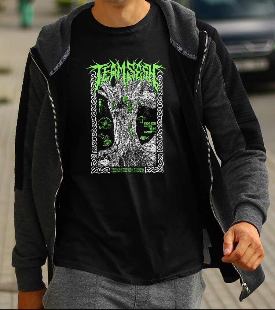 Teamsesh Withered Green Tree Wrong House Mothman 64 T-Shirt