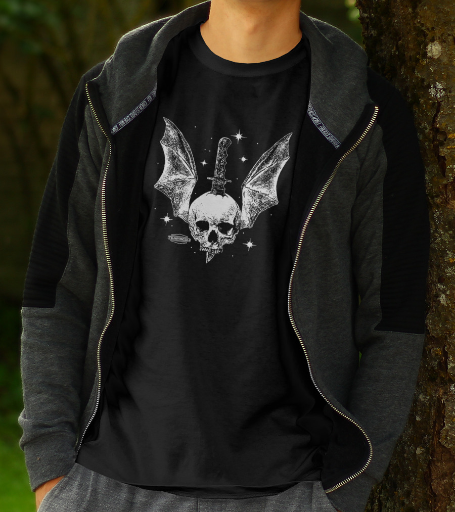 Batskull Knife Bat Wings Skull Stars TeamChip Charlie Worsham T-Shirt