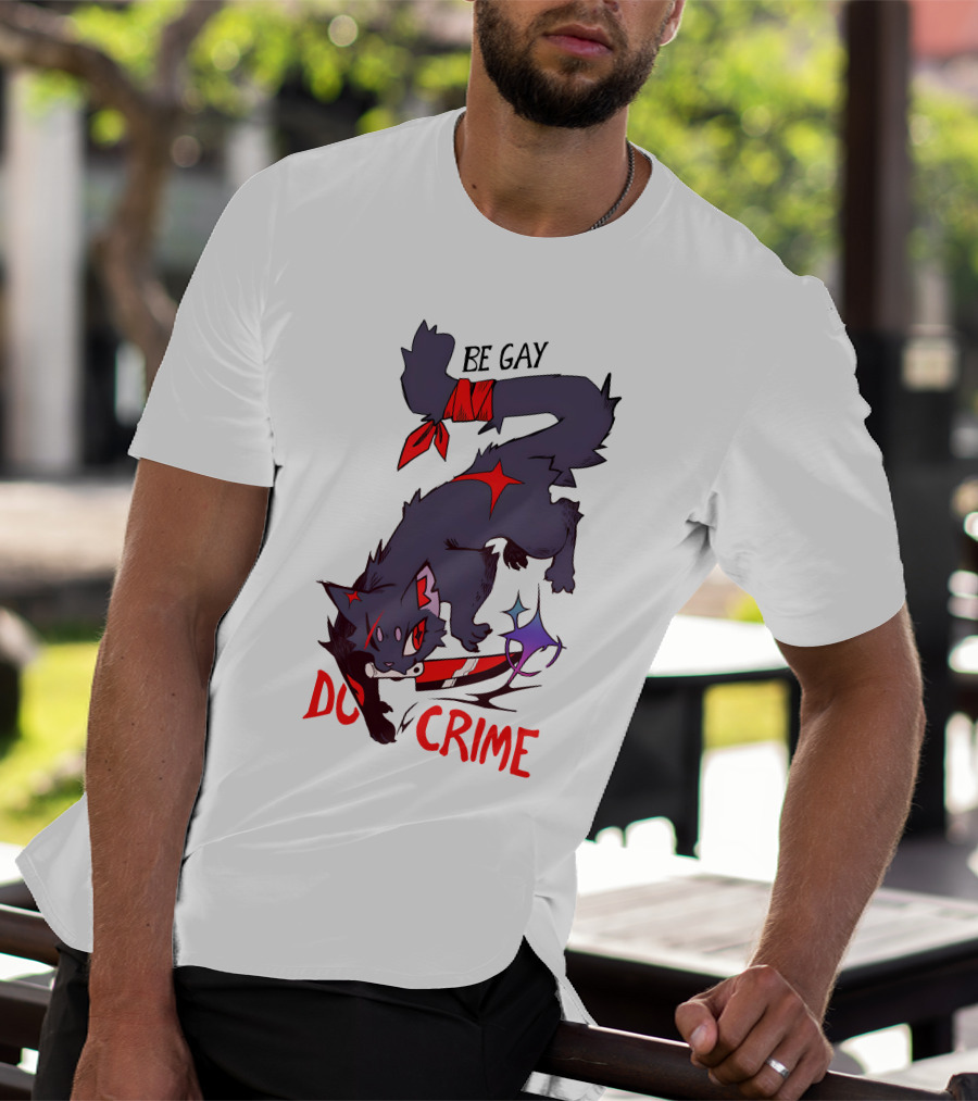 Saltmalkin Merch Laney Be Gay Do Crime Cat T-Shirt