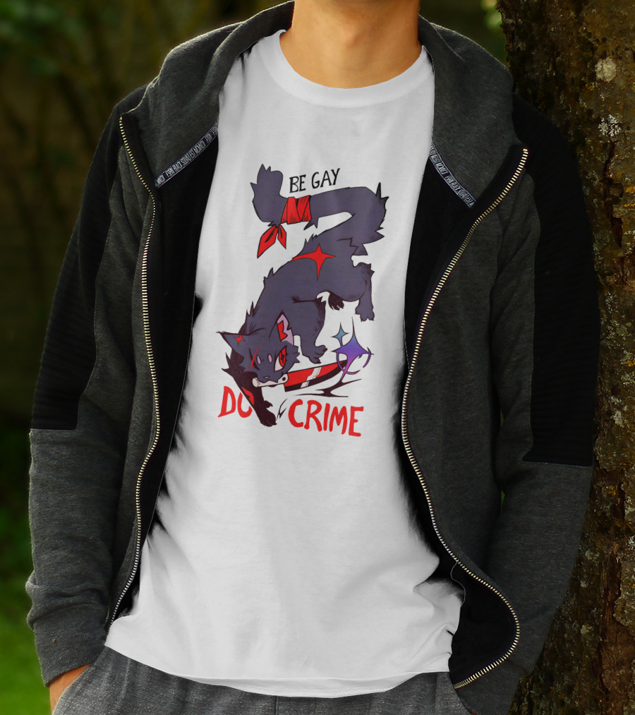 Saltmalkin Merch Laney Be Gay Do Crime Cat T-Shirt
