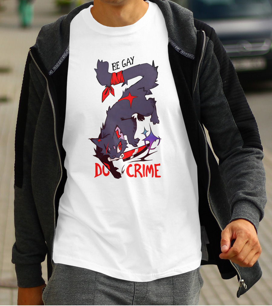 Saltmalkin Merch Laney Be Gay Do Crime Cat T-Shirt