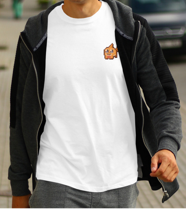 The Click Merch Pixel Mango Character Tee White T-Shirt
