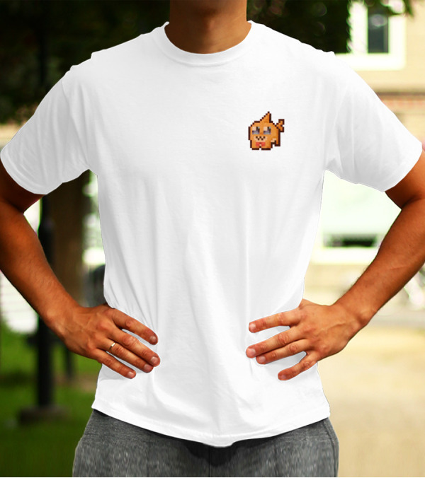 The Click Merch Pixel Mango Character Tee White T-Shirt