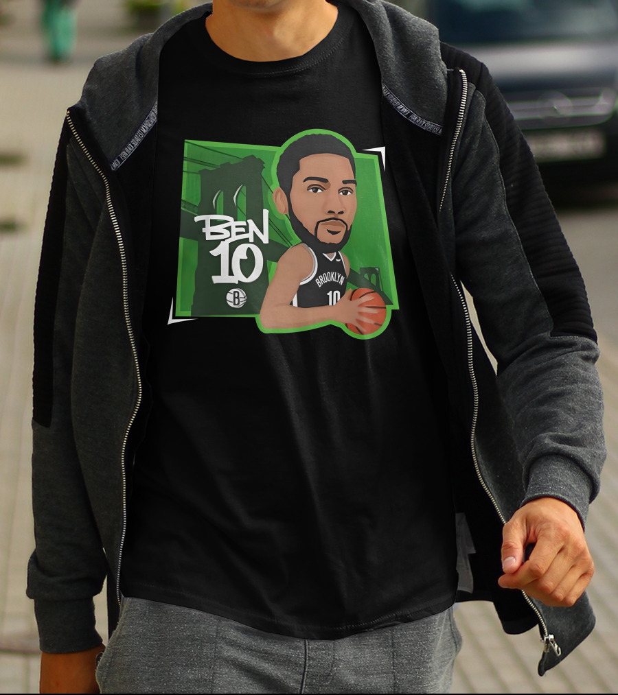 Ben 10 Brooklyn Basketball Caricature With Bridge Background T-Shirt