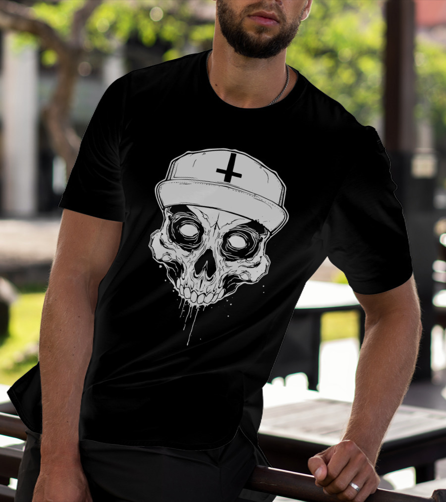 Skull With Cross Hat Salmo Skull T-Shirt