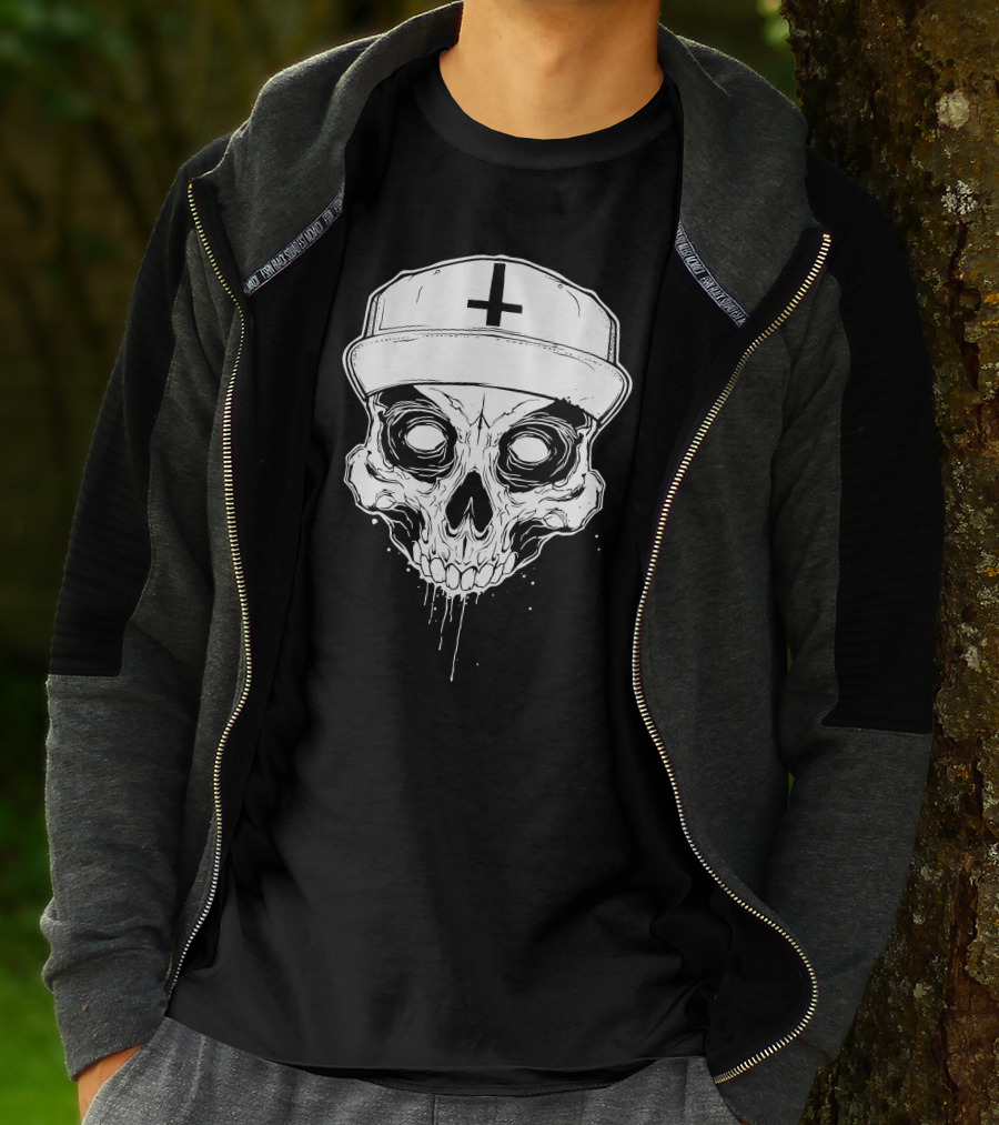 Skull With Cross Hat Salmo Skull T-Shirt
