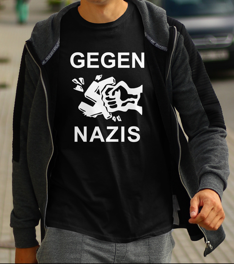 GEGEN NAZIS Fist And Broken Swastika T-Shirt