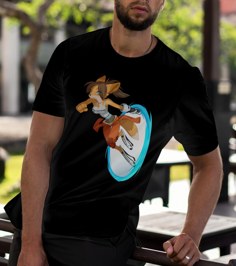 Sajira Aperture Laboratories Fox Chell Stormi Folf Portal Character T-Shirt