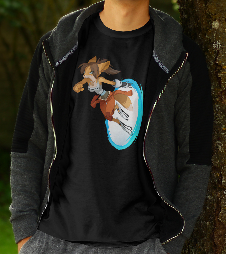 Sajira Aperture Laboratories Fox Chell Stormi Folf Portal Character T-Shirt