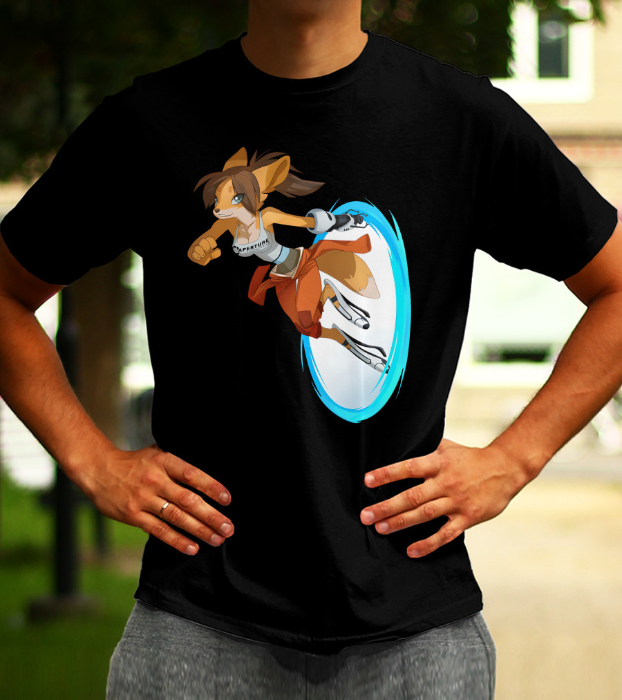 Sajira Aperture Laboratories Fox Chell Stormi Folf Portal Character T-Shirt