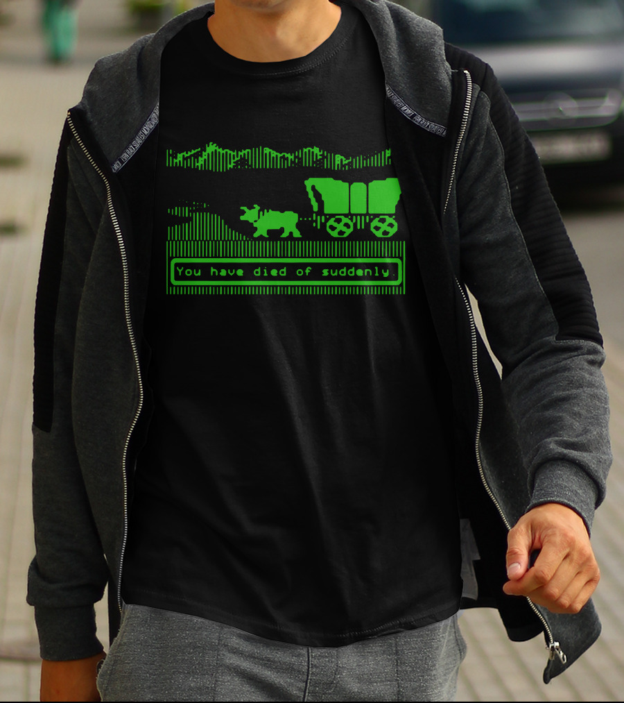 You Have Died Of Suddenly Retro Oregon Trail Pixel T-Shirt