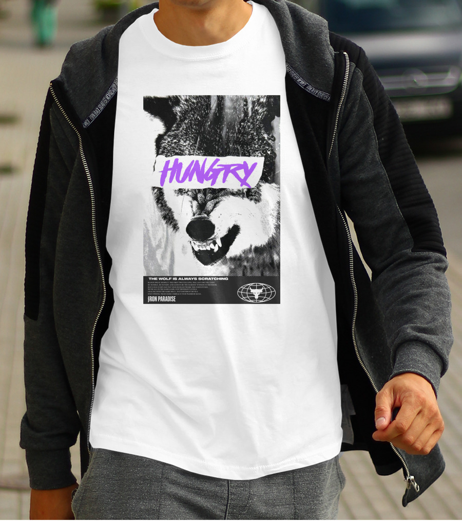 Hungry Wolf The Wolf Is Always Scratching Iron Paradise T-Shirt