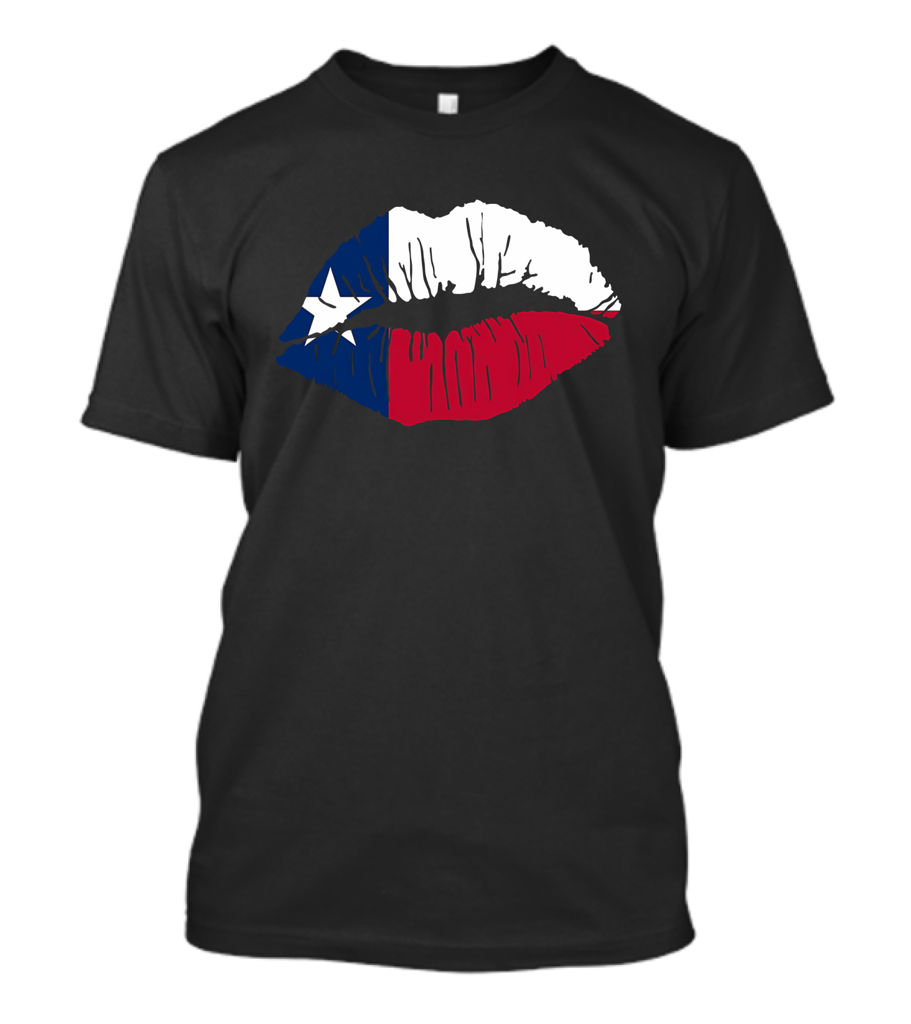 Texas Lone Star Flag Lips T-Shirt