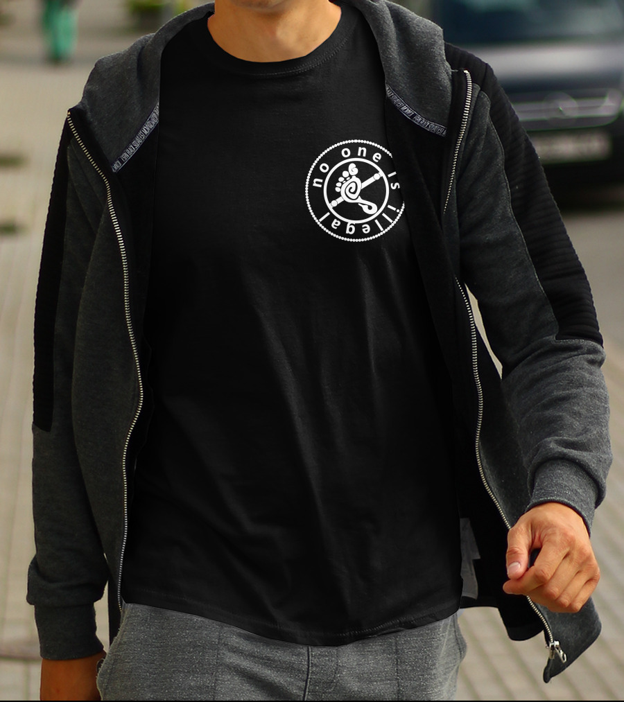 No One Is Illegal Circle T-Shirt