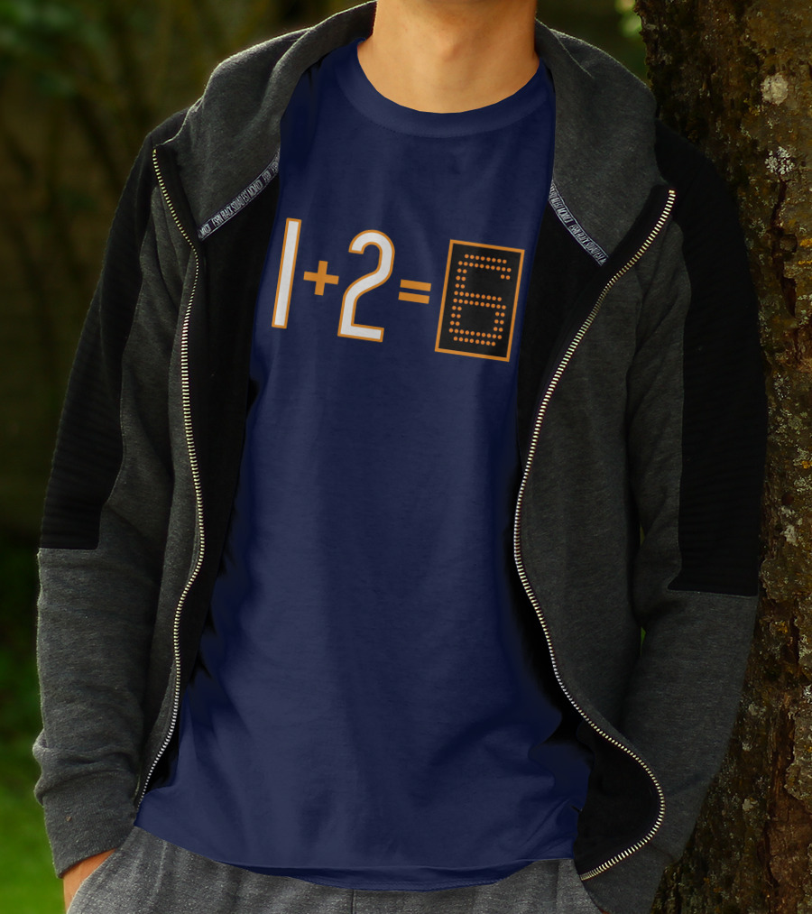 1+2=6 Obvious Da Bears Football Math Joke T-Shirt