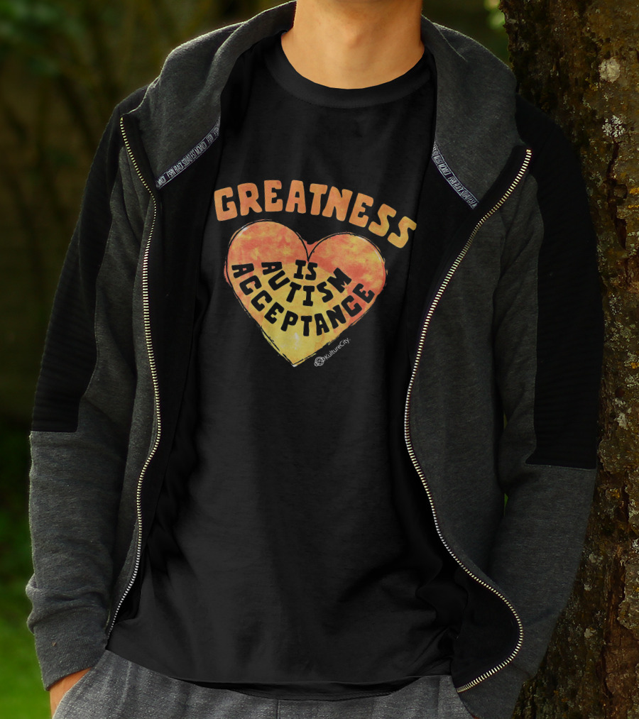 Greatness Is Autism Acceptance Kulturecity Heart T-Shirt