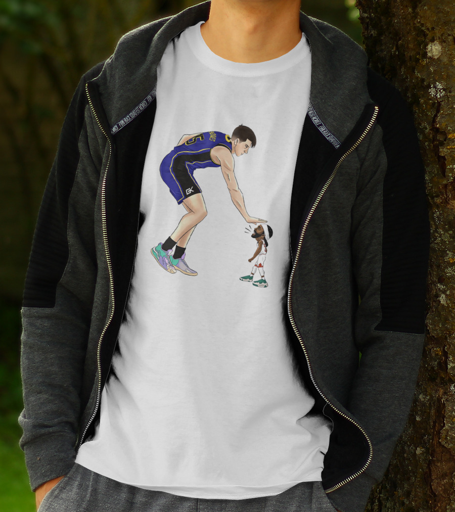 GoldenKnightGfx Basketball Players Size Comparison T-Shirt