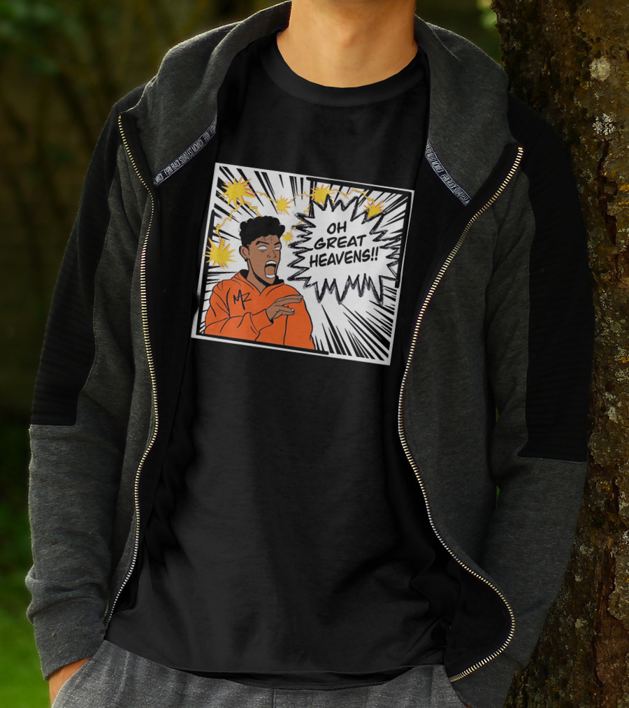 Oh Great Heavens Mark Adams Comic Style Burst T-Shirt