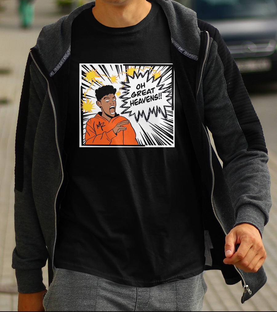 Oh Great Heavens Mark Adams Comic Style Burst T-Shirt