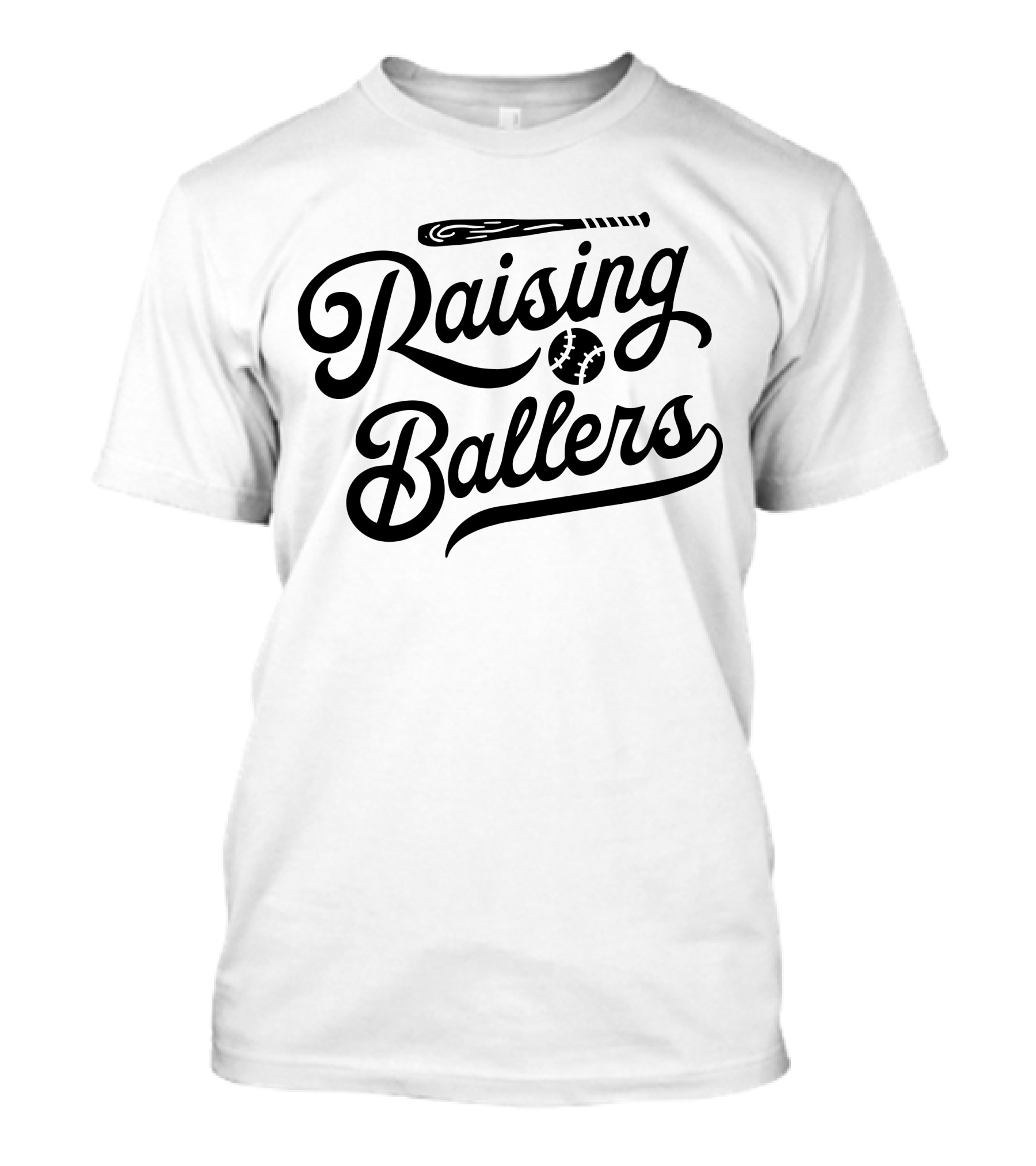 Raising Ballers Baseball Bat And Ball Enthusiast T-Shirt