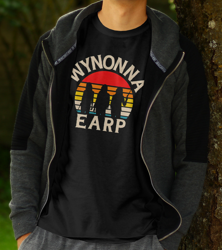 Wynonna Earp Silhouette With Sunset Stripes T-Shirt