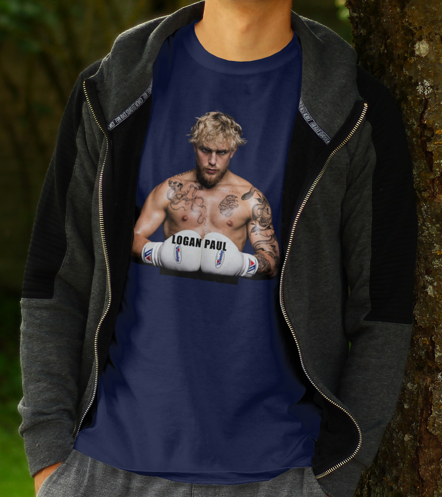 LOGAN PAUL Boxing Pose With Tattoos And Boxing Gloves T-Shirt