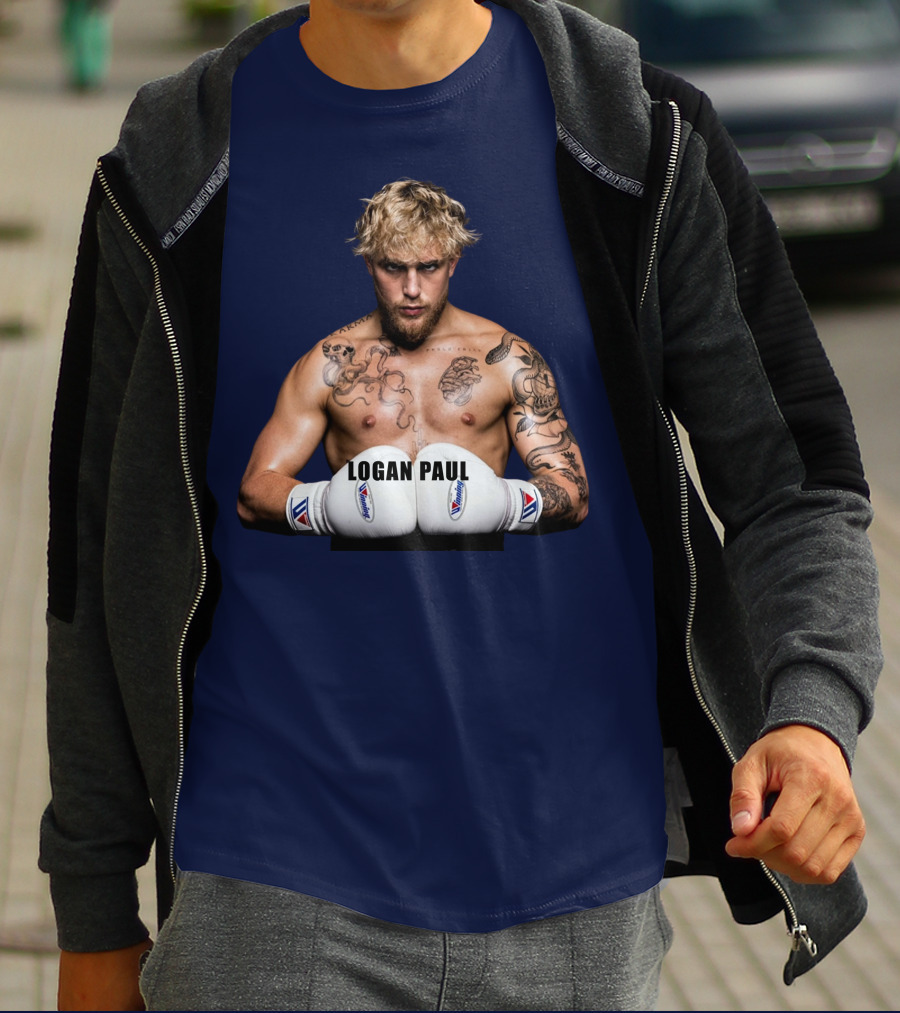 LOGAN PAUL Boxing Pose With Tattoos And Boxing Gloves T-Shirt