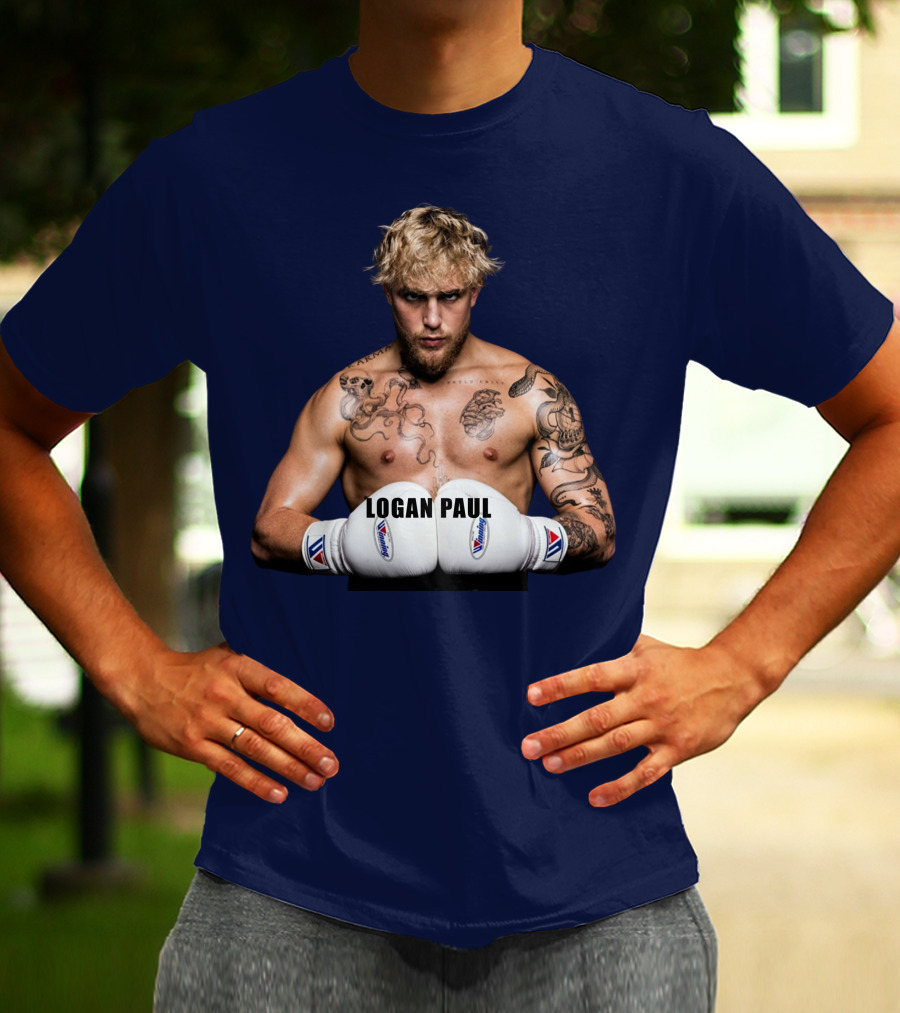 LOGAN PAUL Boxing Pose With Tattoos And Boxing Gloves T-Shirt