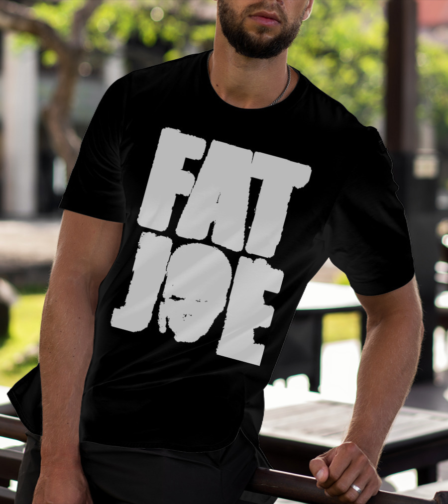 Fat Joe Face Inside Bold White Letters T-Shirt