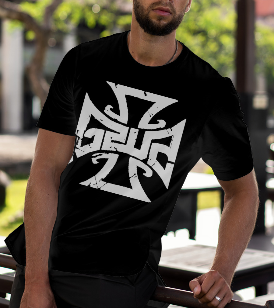 Gzuz Germany Rapper Iron Cross Motif T-Shirt