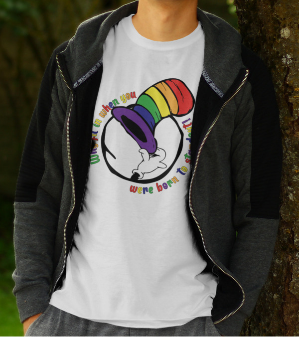 Why Fit In When You Were Born To Standout Autism Rainbow Hat T-Shirt